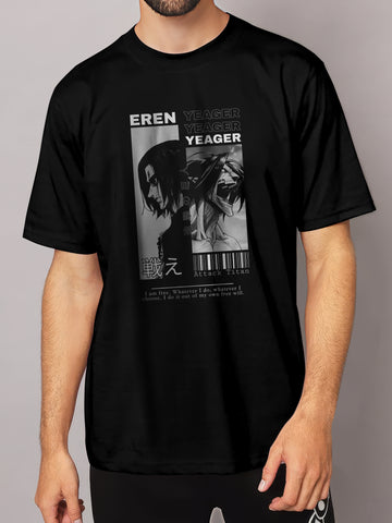 Attack on Titan : Eren Yeager - MEN OVERSIZED TSHIRT