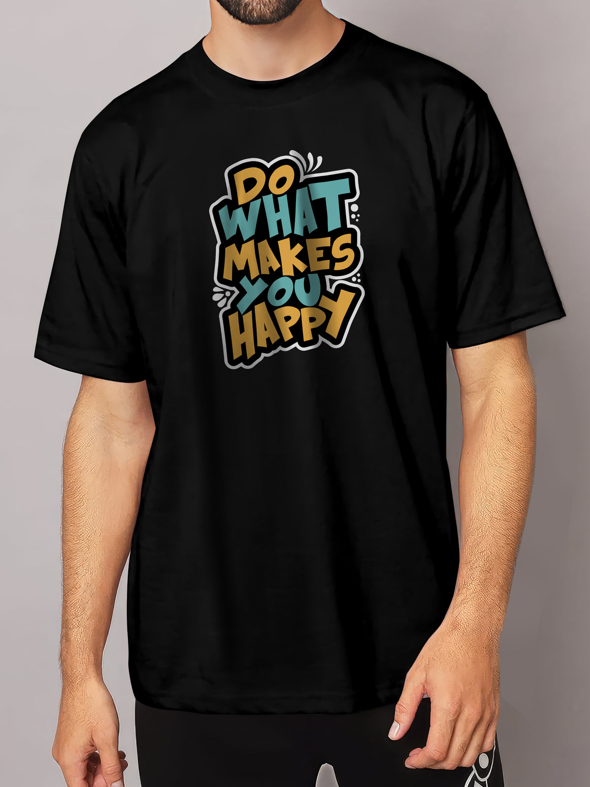 DO WHAT MAKES YOU HAPPY - MEN'S OVERSIZED TSHIRT