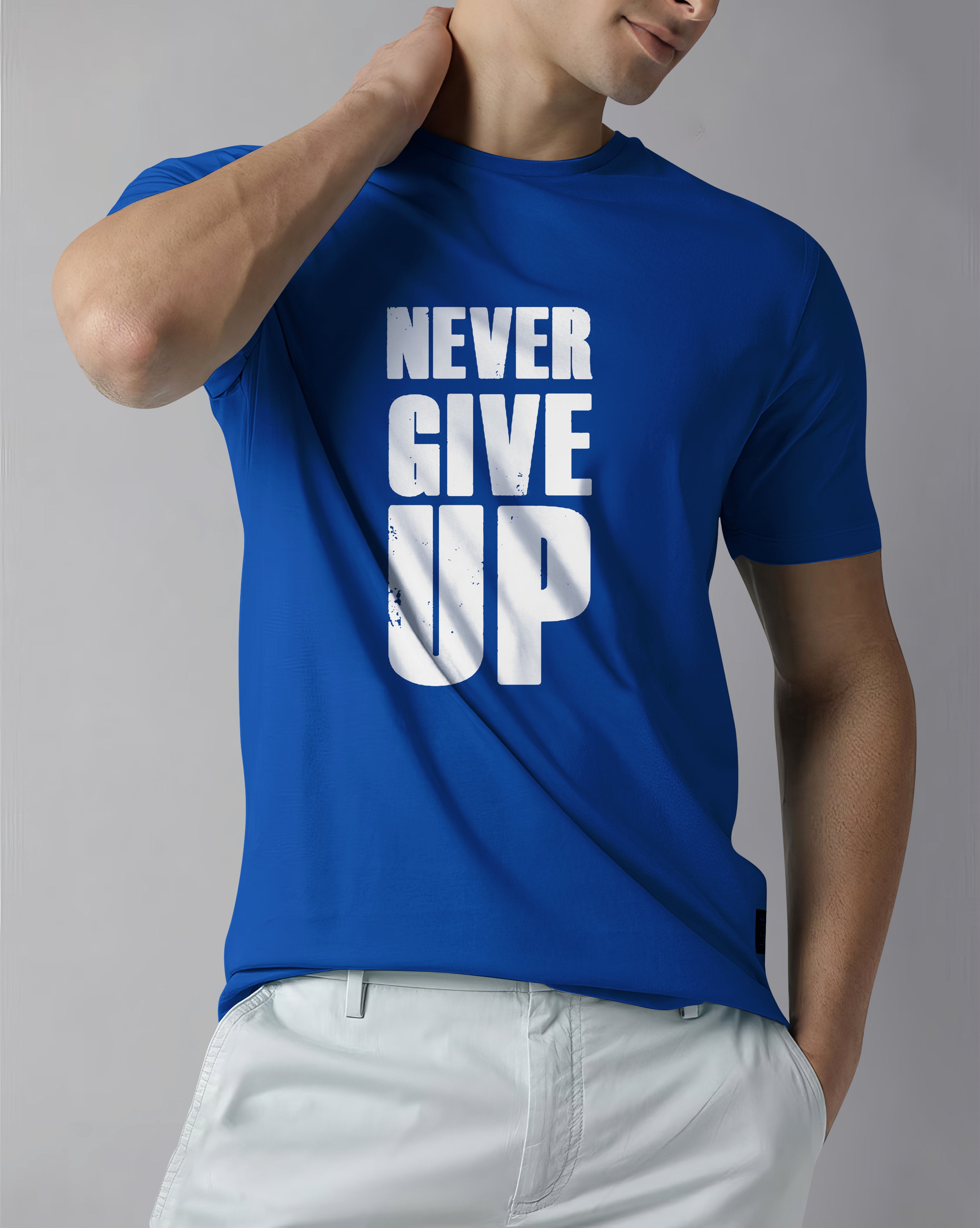 NEVER GIVE UP  - MEN'S REGULAR TSHIRT